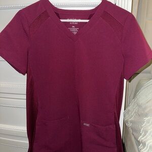 Spirit Women's V-Neck Scrub Top - Maroon